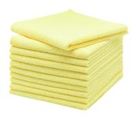 ZOLLNER Lot de 10 Chiffons en Microfibre pour Faire Briller sans Laisser de Traces - sans Peluches et très absorbants pour Le Nettoyage - lavables jusqu'à 60°C - 40x40cm en Jaune - qualité hôtelière
