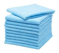 ZOLLNER Lot de 10 Chiffons en Microfibre pour Faire Briller sans Laisser de Traces - sans Peluches et très absorbants pour Le Nettoyage - lavables jusqu'à 60°C - 40x40cm en Bleu - qualité hôtelière