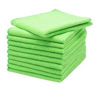 ZOLLNER Lot de 10 Chiffons en Microfibre pour Faire Briller sans Laisser de Traces - sans Peluches et très absorbants pour Le Nettoyage - lavables jusqu'à 60°C - 40x40cm en Vert - qualité hôtelière