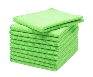 ZOLLNER Lot de 10 Chiffons en Microfibre pour Faire Briller sans Laisser de Traces - sans Peluches et très absorbants pour Le Nettoyage - lavables jusqu'à 60°C - 40x40cm en Vert - qualité hôtelière