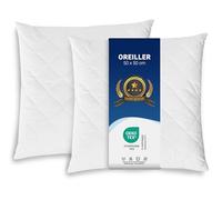 ZOLLNER Lot de 2 Coussins - Made in Europe - Remplissage Polyester - Housse en Tissu mélangé - Lavable à 95°C - 50x50 cm - qualité hôtel - certifié Oeko Tex®