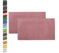 ZOLLNER Lot de 2 Tapis de Bain, Tapis de Douche, 50x70 cm, Coton, Rose foncé