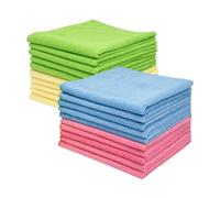 ZOLLNER Lot de 20 Chiffons Microfibre pour Faire Briller sans Traces - sans Peluches et très absorbants pour Le Nettoyage - lavables jusqu'à 60 °C - Multicolores en 40×40 cm - qualité hôtelière