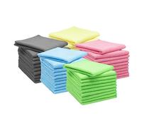 ZOLLNER Lot de 50 Chiffons en Microfibres pour Un Brillant sans Traces - Chiffons de Nettoyage sans Peluches et très absorbants - lavables jusqu'à 60°C - 32x32cm - qualité hôtelière