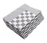 ZOLLNER Lot de 6 torchons en Coton de 65x65 cm - extrêmement absorbants et Robustes - lavables jusqu'à 60°C - à Carreaux Gris - qualité gastronomique - certifiés Oeko Tex®