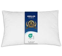 ZOLLNER Oreiller Confortable - 50 x 80 cm - avec Fermeture éclair - Garnissage en Fibres synthétiques Ajustable Individuellement - Lavable à 95 °C - Housse en Coton mélangé - Qualité hôtelière