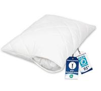ZOLLNER Protection d'oreiller matelassée en 60x80 cm - Housse de Protection Respirante avec Fermeture éclair - mélange de Coton - Lavable à 95°C - qualité hôtelière - certifiée Oeko Tex®
