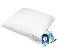 ZOLLNER Protection d'oreiller matelassée en 80x80 cm - Housse de Protection Respirante avec Fermeture éclair - mélange de Coton - Lavable à 95°C - qualité hôtelière - certifiée Oeko Tex®