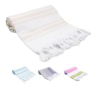 ZOLLNER Serviette de hammam, 90x170 cm, Serviette de Plage, Coton, Beige