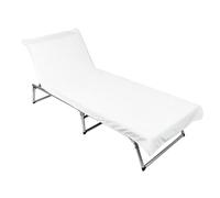 ZOLLNER Serviette pour Chaise Longue de Jardin, Coton, 75x215 cm, Blanc