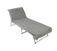 ZOLLNER Serviette pour Chaise Longue de Jardin, Coton, 75x215 cm, Gris