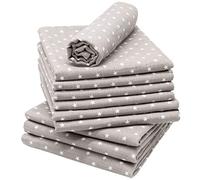 ZOLLNER Set de 10 Bébe Mousseline, Coton, 80x80 cm, sans boîte Cadeau, Gris