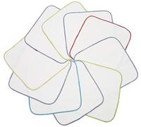 ZOLLNER Set de 10 Chiffons de flanelle, 25x25 cm, blanc, coton