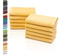 ZOLLNER Set de 10 Chiffons de Toilette - Gant de Toilette Doux et Absorbant - Lavable jusqu'à 95°C - Coton - 30x30 cm en Jaune