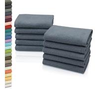 ZOLLNER Set de 10 Chiffons de Toilette - Gant de Toilette Doux et Absorbant - Lavable jusqu'à 95°C - Coton - 30x30 cm en Gris