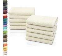 ZOLLNER Set de 10 Chiffons de Toilette - Gant de Toilette Doux et Absorbant - Lavable jusqu'à 95°C - Coton - 30x30 cm en Caramel