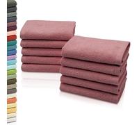 ZOLLNER Set de 10 Chiffons de Toilette - Gant de Toilette Doux et Absorbant - Lavable jusqu'à 95°C - Coton - 30x30 cm en Rose foncé