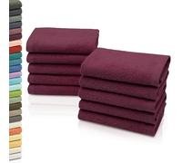 ZOLLNER Set de 10 Chiffons de Toilette - Gant de Toilette Doux et Absorbant - Lavable jusqu'à 95°C - Coton - 30x30 cm en mûre