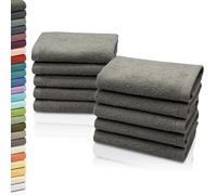 ZOLLNER Set de 10 Chiffons de Toilette - Gant de Toilette Doux et Absorbant - Lavable jusqu'à 95°C - Coton - 30x30 cm en Taupe