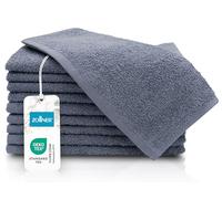 ZOLLNER Set de 10 Serviettes pour invités - Petites Serviettes moelleuses en 30x50 cm - lavables jusqu'à 60°C - Coton - en Gris - qualité hôtelière - certifié Oeko Tex®