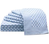 ZOLLNER Set de 10 torchons, Coton, 46x90 cm, Bleu-Blanc à Carreaux