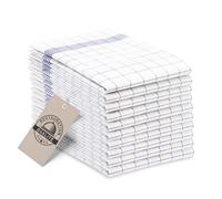 ZOLLNER Set de 10 torchons de Cuisine, Coton, 50x70 cm, Bleu à Carreaux