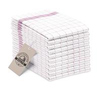 ZOLLNER Set de 10 torchons de Cuisine, Coton, 50x70 cm, Rouge à Carreaux