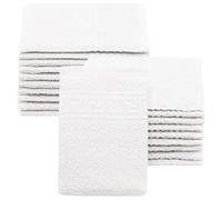 ZOLLNER Set de 20 Gants de Toilette, 16x22 cm, Coton mélangé, 340g/m², Blanc