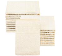 ZOLLNER Set de 20 Gants de Toilette, 16x22 cm, Coton mélangé, 340g/m², Jaune