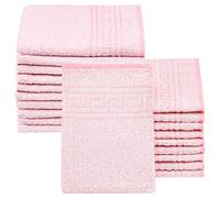 ZOLLNER Set de 20 Gants de Toilette, 16x22 cm, Coton mélangé, 340g/m², Rose