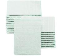 ZOLLNER Set de 20 Gants de Toilette, 16x22 cm, Coton mélangé, 340g/m², Vert