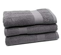 ZOLLNER Set de 3 Serviettes de Douche, Coton, 550 g/m², 70x140 cm, Gris