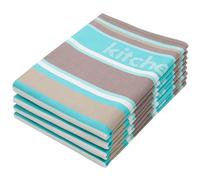 ZOLLNER Set de 4 torchons en Coton de 50x70 cm - torchons de Cuisine très absorbants et durables - lavables jusqu'à 60°C - en Rayures Menthe - qualité gastronomique - certifiés Oeko Tex®