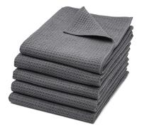 ZOLLNER Set de 5 Chiffons de Nettoyage Microfibre, 40x70 cm, gaufrés, Gris