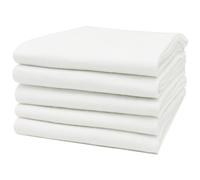 ZOLLNER Set de 5 Chiffons molletonnés en 80x80 cm en Coton - Matelas à Langer très Absorbant - Doux et Chaud - Lavable jusqu'à 95°C - en Blanc - Certifié Oeko Tex®