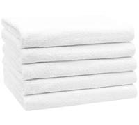 ZOLLNER Set de 5 Serviettes de Douche, Serviettes de Bain, 70x140 cm, Blanc
