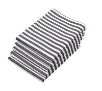 ZOLLNER Set de 5 torchons, 50x70 cm, Coton, Noir Blanc rayé, 215g/m²