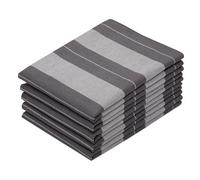 ZOLLNER Set de 5 torchons, Coton, 50x70 cm, Gris rayé