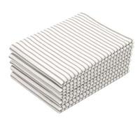 ZOLLNER Set de 5 torchons de Cuisine, Coton, 50x70 cm, Blanc Gris rayé