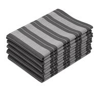 ZOLLNER Set de 5 torchons de Cuisine, Coton, 50x70 cm, Gris rayé