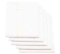 ZOLLNER Set de 5 torchons de Cuisine, Coton et Lin, Blanc-Jaune, 50x70 cm