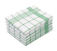 ZOLLNER Set de 5 torchons de Cuisine, Motif gaufré, Coton, 50x70 cm, Vert