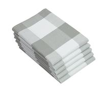 ZOLLNER Set de 5 torchonsen en Coton de 50x70 cm - torchons de Cuisine très absorbants en Carreaux Gris - lavables jusqu'à 60°C - qualité gastronomique - certifiés Oeko Tex®