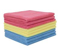 ZOLLNER Set de 9 Chiffons de Nettoyage en Microfibres, 32x32cm, Couleurs Mixtes