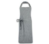 ZOLLNER Tablier de cuisine en noir et blanc - tablier robuste pour barbecue avec poches cousues - pour femmes et hommes - coton - 75x100 cm - avec liens à nouer - lavable à 60°C - certifié Oeko Tex®