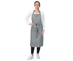 ZOLLNER Tablier de cuisine en noir et blanc - tablier robuste pour barbecue avec poches cousues - pour femmes et hommes - coton - 75x100 cm - avec liens à nouer - lavable à 60°C - certifié Oeko Tex®