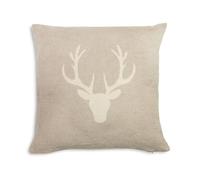 ZOLLNER Taie d'oreiller avec tête de cerf 60% Coton, 40% polyacrylique, 50 x 50 cm, Beige.