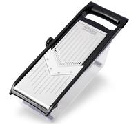 ZOLMER® Mandoline - Coupe-légumes réglable avec deux couteaux Julien extra tranchants - Râpe à légumes avec protection des doigts et bac de récupération - Rabot