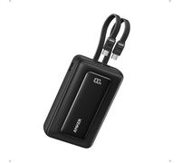 Zolo power bank 20 000 mAh 45W, câble intégré, 3 ports, charge rapide pour iPhone et Samsung