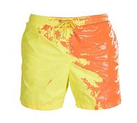 Zoloyo Maillot de bain à changement de couleur pour garçons, séchage rapide, short de plage, short de bain sensible à la température, jaune, Taille M